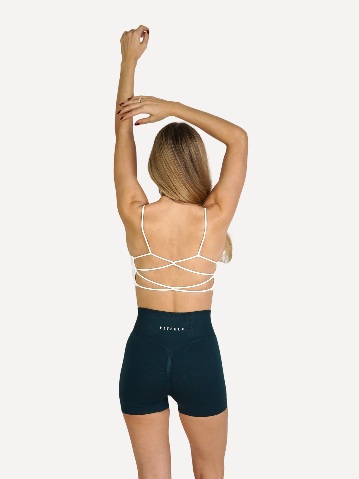 Zestaw spodenki SHAPE butelkowa zieleń + top SHAPE biały