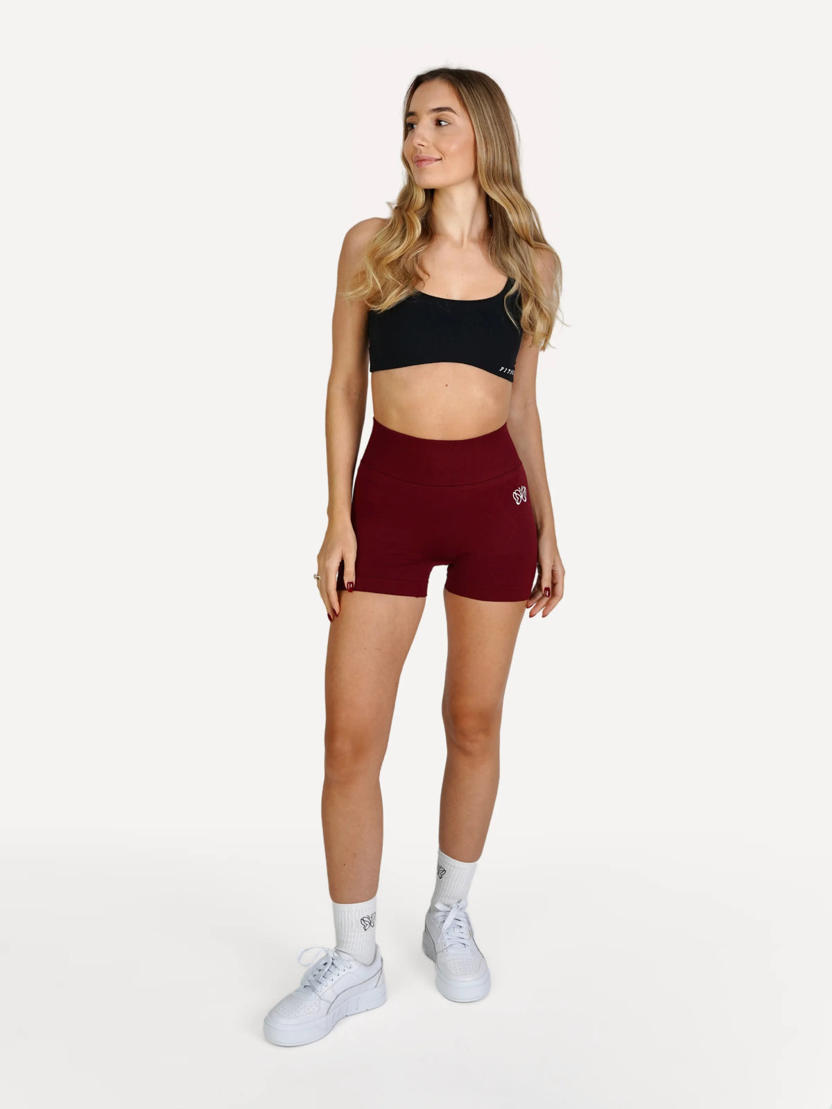 Zestaw spodenki SHAPE bordowe + top SHAPE czarny