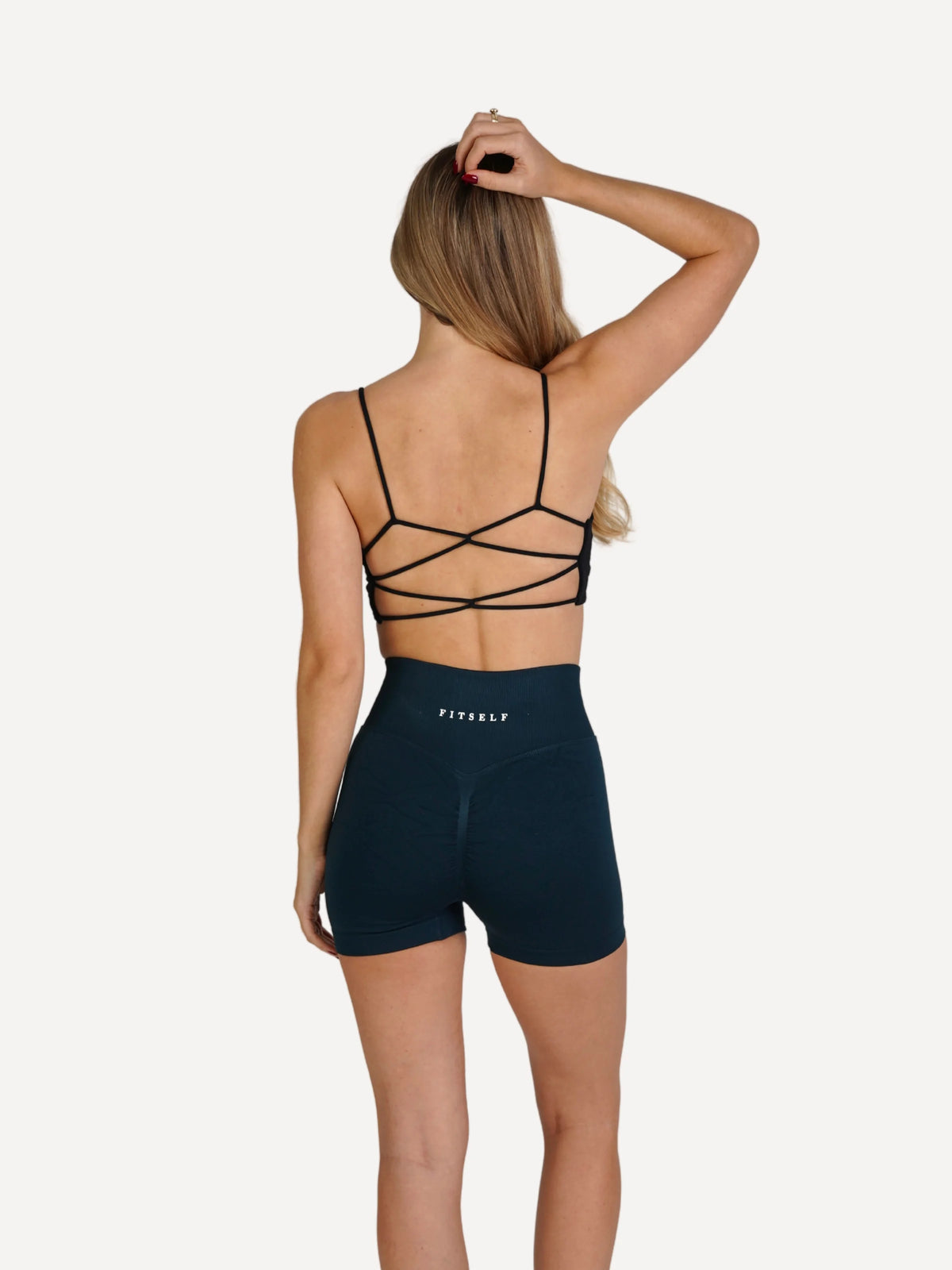 Zestaw spodenki SHAPE butelkowa zieleń + top SHAPE czarny