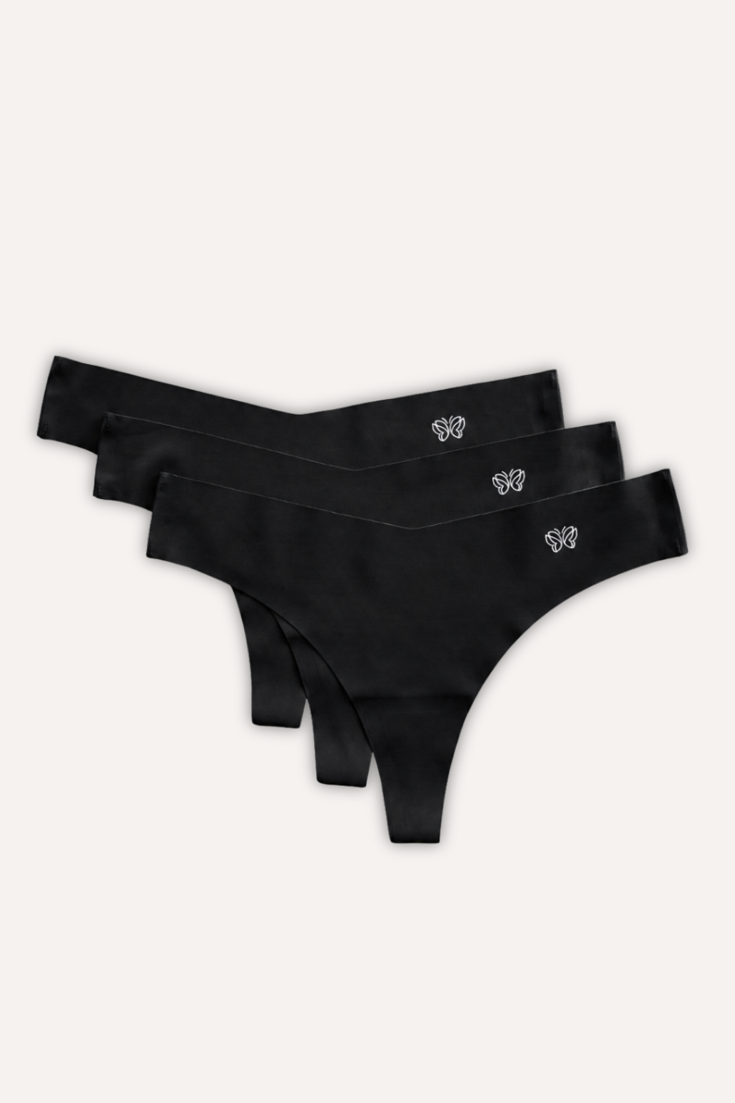 Bezszwowe stringi INVISIBLE black 3-pak