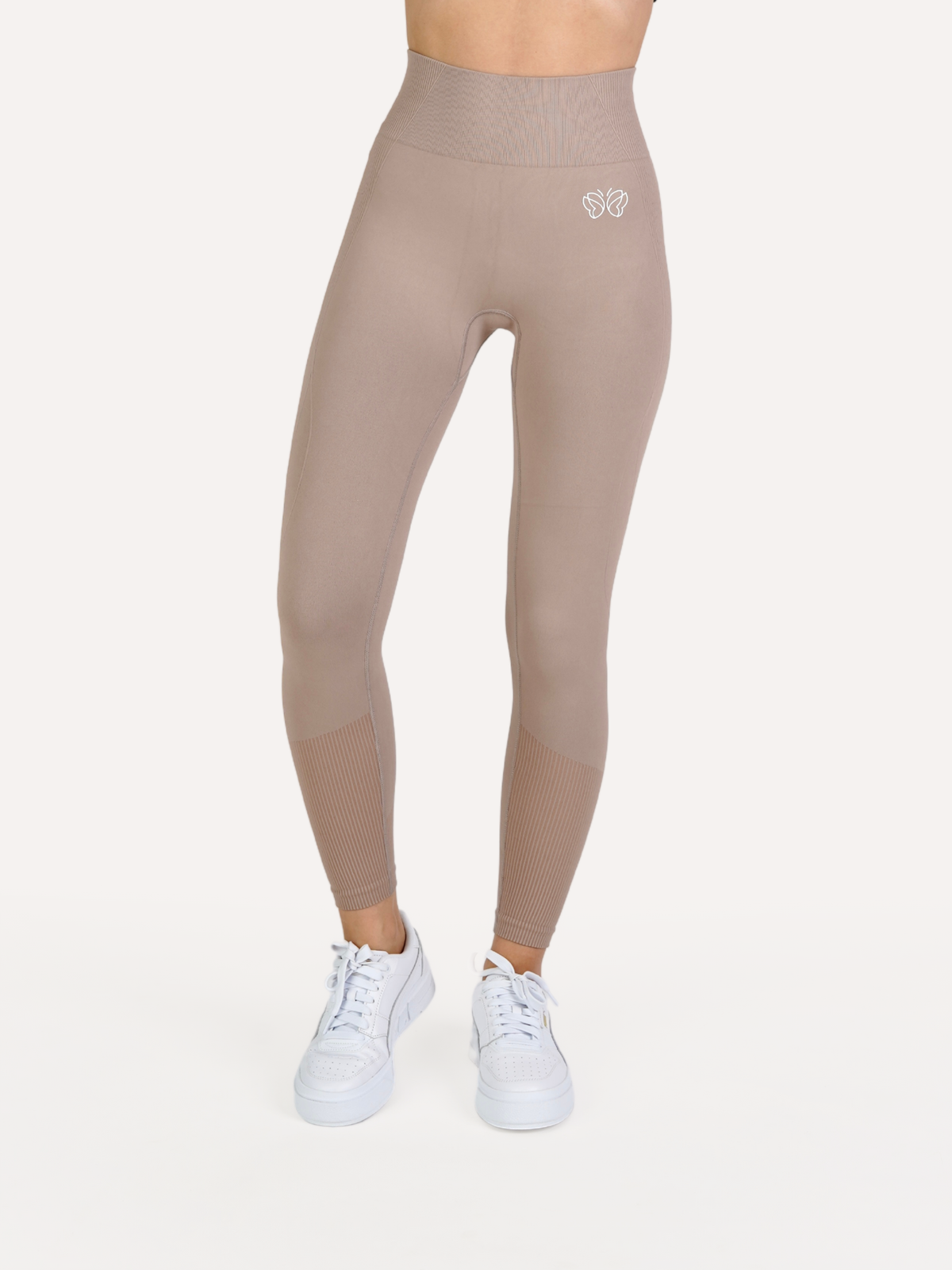 Legginsy bezszwowe VIBRANT beżowe