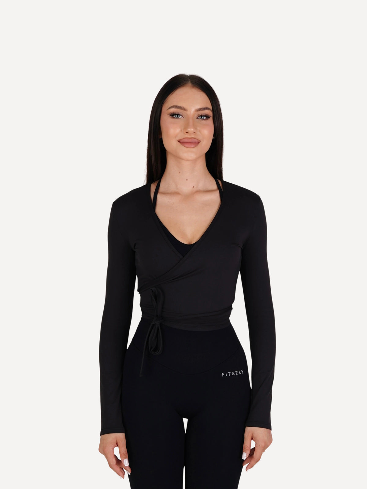 Top wiązany PILATES ERA black