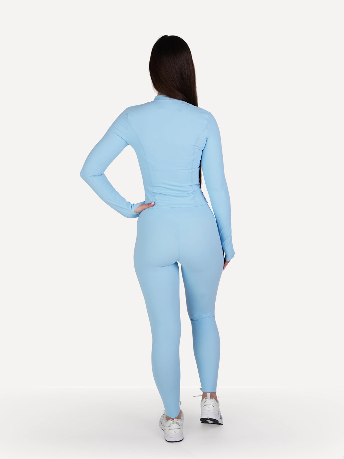 Zestaw 3-częściowy: legginsy + biustonosz + bluza rozpinana ZEN baby blue
