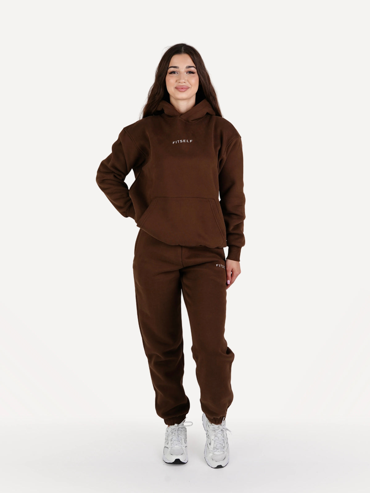 Zestaw bluza + spodnie dresowe EVERYDAY brązowe
