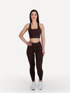Zestaw legginsy + biustonosz sportowy ZEN brown