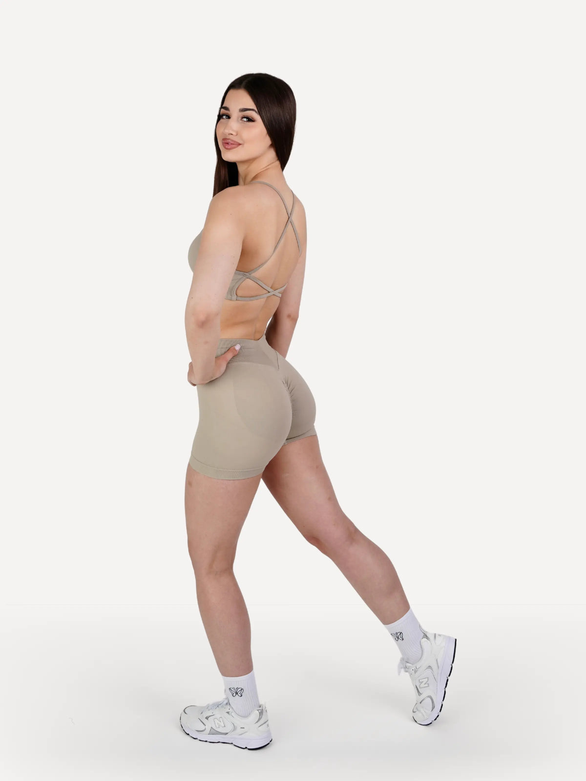 Zestaw spodenki + biustonosz SCULPT beżowy