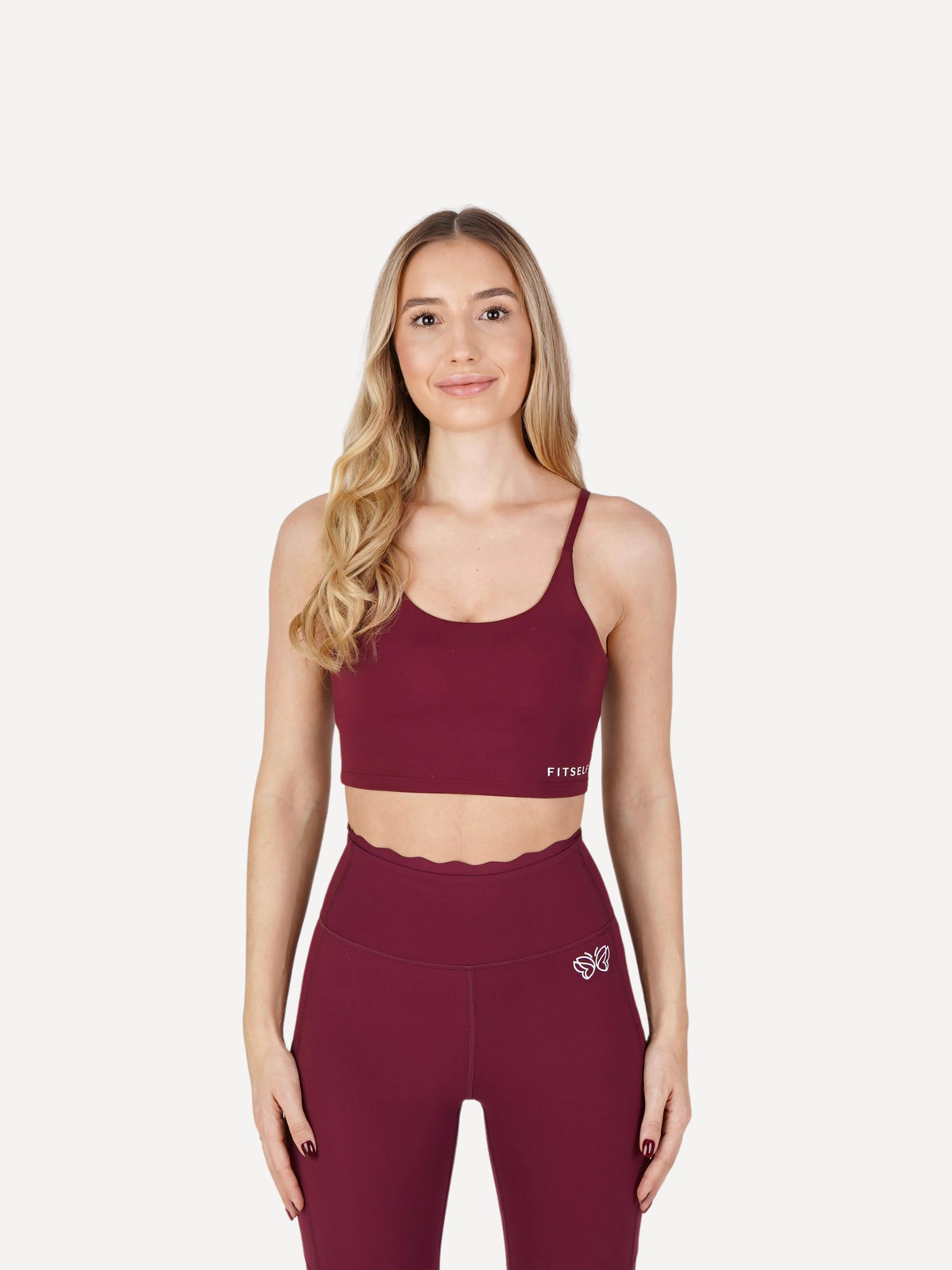 Top sportowy BALANCE z efektem Push Up bordowy
