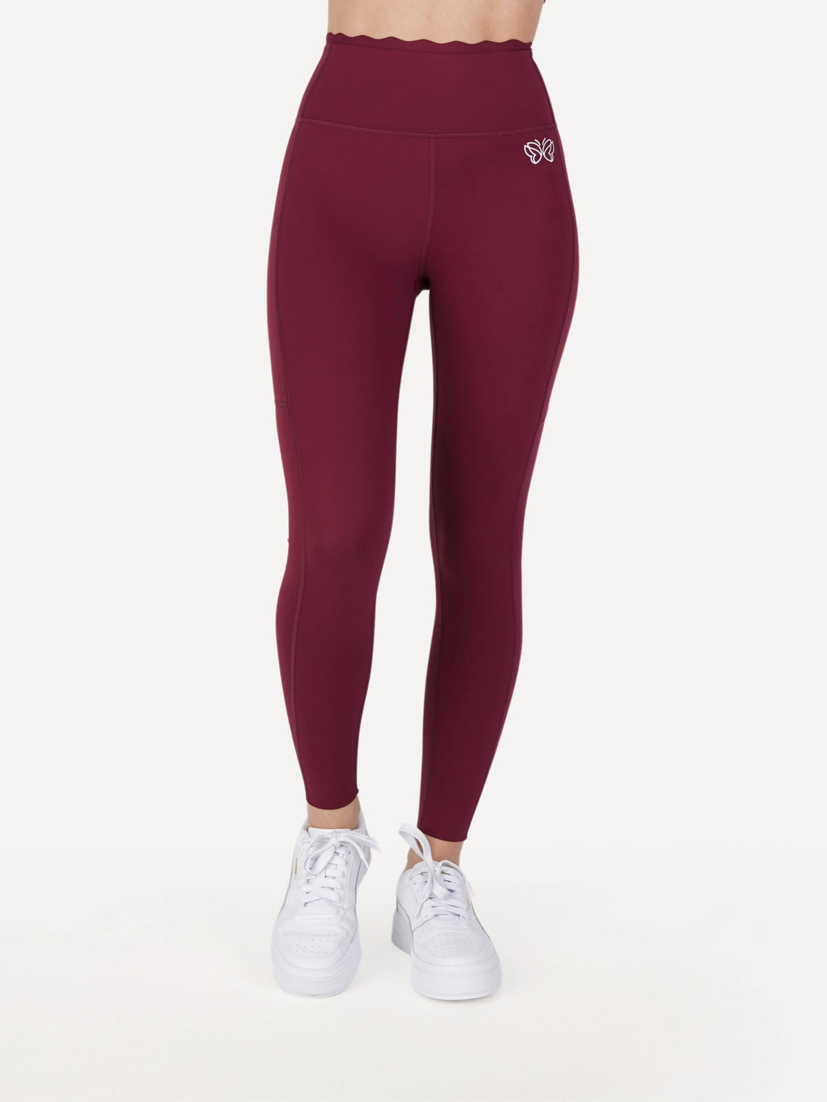Legginsy sportowe z kieszonką BALANCE bordowe