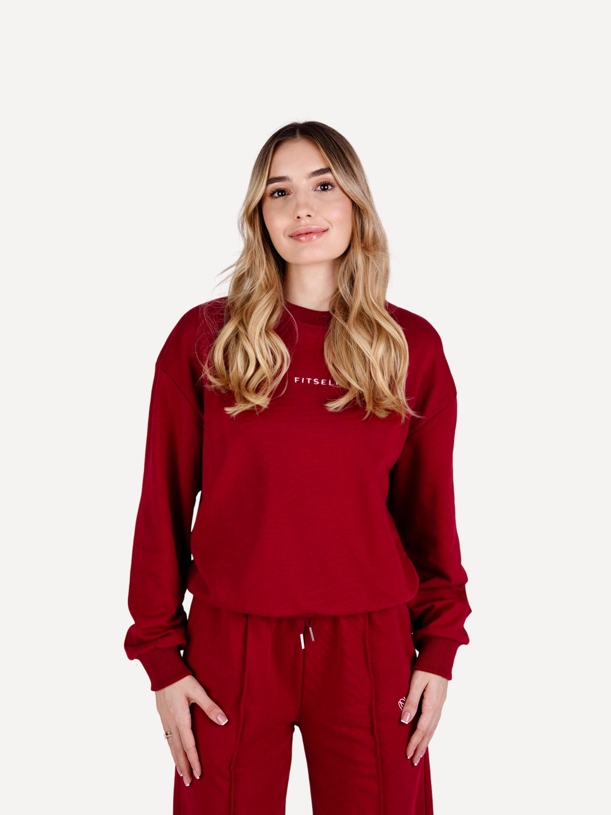 Bluza dresowa COMFY burgundowa