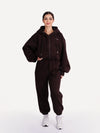 Zestaw rozpinana bluza + spodnie dresowe CLOUD espresso brown